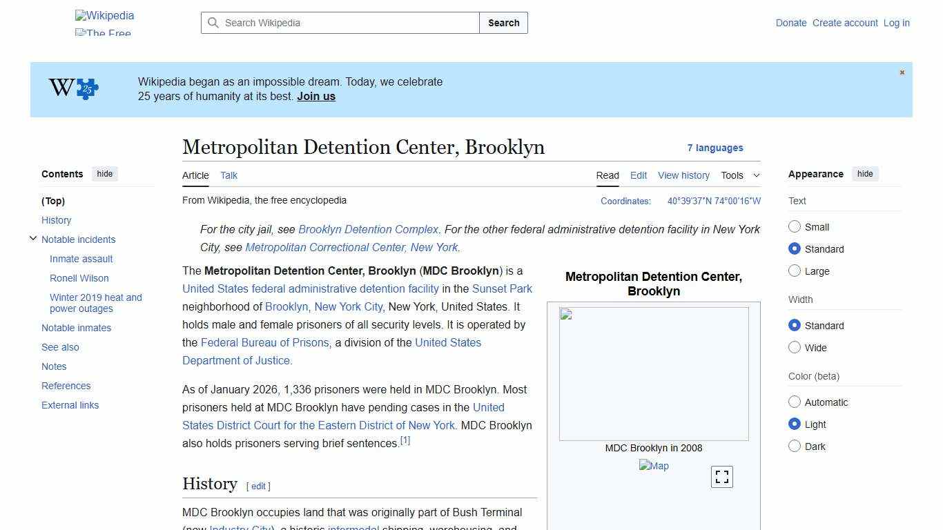Metropolitan Detention Center, Brooklyn - Wikipedia